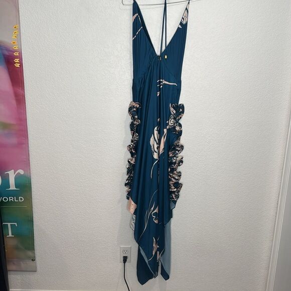 NWT PRAIA PR Bellagio 17191 Maxi Dress Large Green Pink Floral - Picture 7 of 14